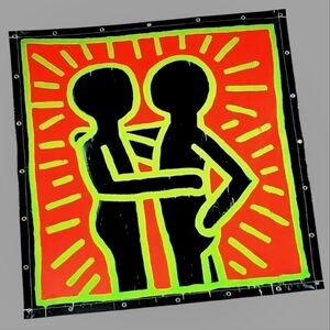 Keith Haring Art Print Black Red Green 1982